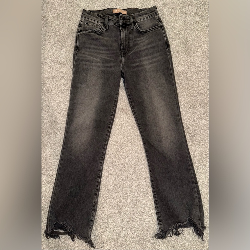 7 For All Mankind Black Boot Cut Jeans with Timeless Style